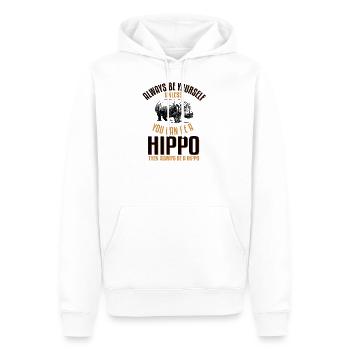 Soyez un hippopotame - Sweat à capuche Premium bio Homme - blanc - Devant - Nico (187cm)