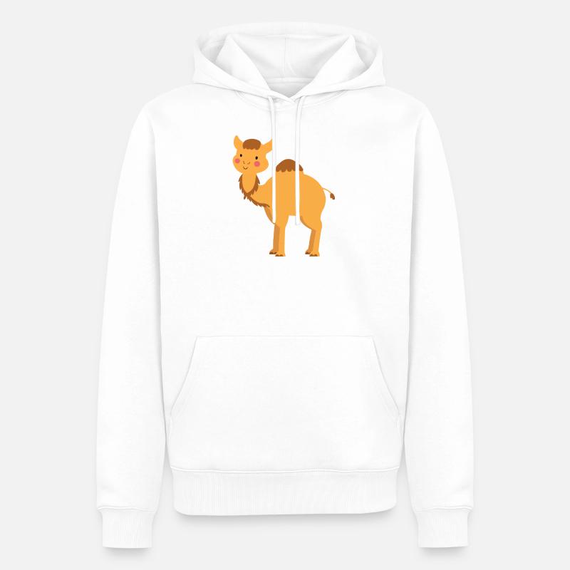 Chameau doux - Sweat à capuche Premium bio Homme - blanc