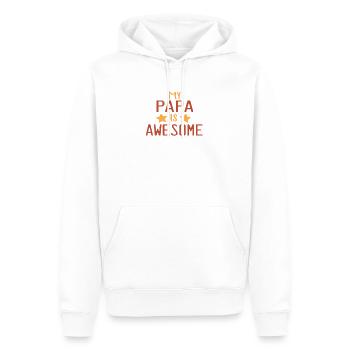 mon papa est génial - Sweat à capuche Premium bio Homme - blanc - Devant - Nico (187cm)