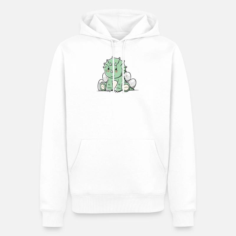 DinosaurierTriceratops - Männer Premium Bio Hoodie - Weiß