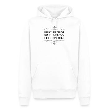 Je n'aime pas les gens - Sweat à capuche Premium bio Homme - blanc - Devant - Nico (187cm)