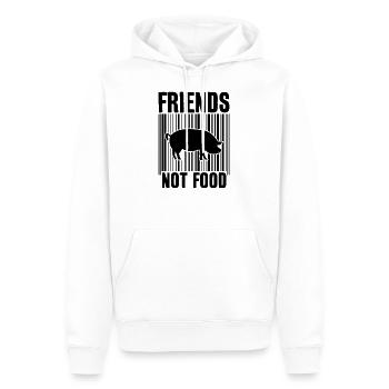 AMIS PAS DE NOURRITURE VEGAN - Sweat à capuche Premium bio Homme - blanc - Devant - Nico (187cm)