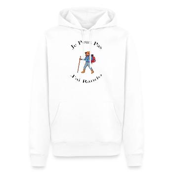 Je peux pas j ai rando idée cadeau humoristique - Sweat à capuche Premium bio Homme - blanc - Devant - Nico (187cm)