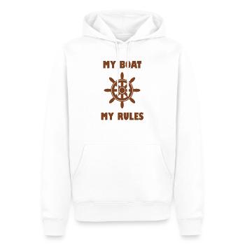 Mon bateau Mes règles Boot Sayings - Sweat à capuche Premium bio Homme - blanc - Devant - Nico (187cm)