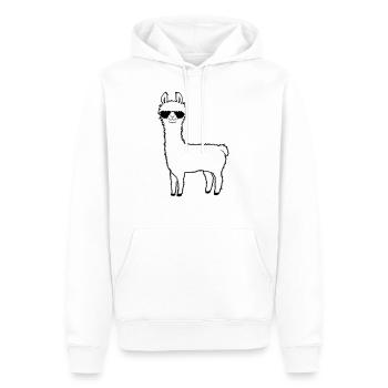 Cool Sonnenbrille Alpaka - Männer Premium Bio Hoodie - Weiß - Vorne - Nico (187cm)