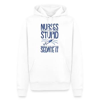 Infirmière infirmière infirmiere - Sweat à capuche Premium bio Homme - blanc - Devant - Nico (187cm)