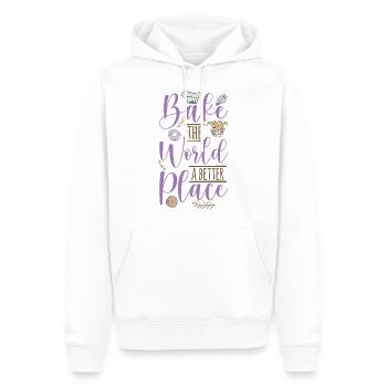 Pâtissière boulanger cuire glaçage cupcake - Sweat à capuche Premium bio Homme - blanc - Devant - Nico (187cm)