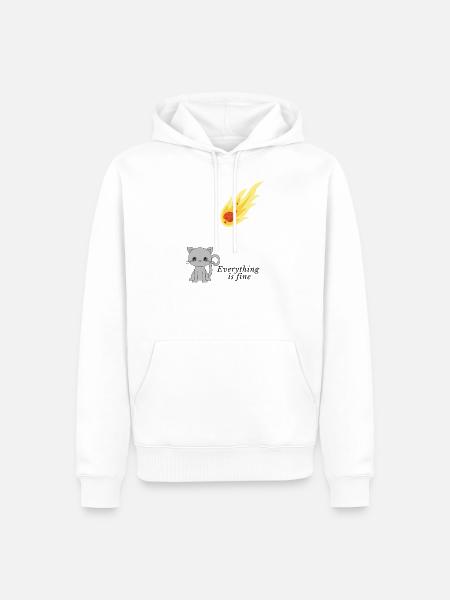 Kitty Katze Meteorit Katzenliebhaber witzig süß - Männer Premium Bio Hoodie - Weiß