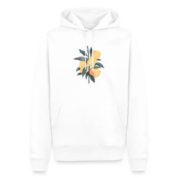 Enjoy peach, an energy-packed fruit - Men’s Premium Organic Hoodie - white - Front - Nico (187cm)