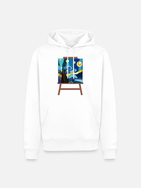 Star Art Night - Men’s Premium Organic Hoodie - white
