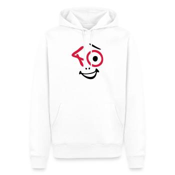 Wow, 40 ans! - Sweat à capuche Premium bio Homme - blanc - Devant - Nico (187cm)