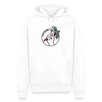 Vegan - Männer Premium Bio Hoodie - Weiß - Vorne - Nico (187cm)