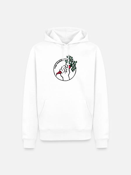 Vegan - Männer Premium Bio Hoodie - Weiß