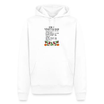 Ich bin Vegetarier. Vegetarische Zitate - Männer Premium Bio Hoodie - Weiß - Vorne - Nico (187cm)