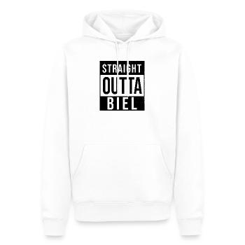 Straight outta Biel - Männer Premium Bio Hoodie - Weiß - Vorne - Nico (187cm)