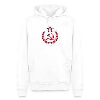 Symbole historique du marteau et de la faucille - Sweat à capuche Premium bio Homme - blanc - Devant - Nico (187cm)