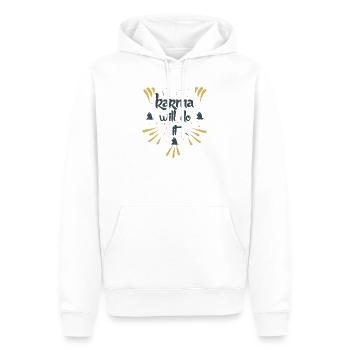 karma will do it kontiki - Männer Premium Bio Hoodie - Weiß - Vorne - Nico (187cm)