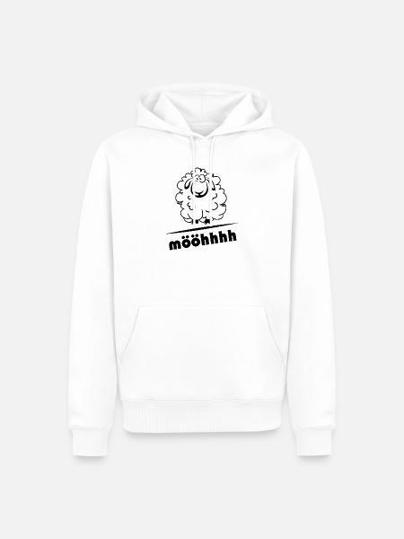 Schaf Schafe comic cartoon Tiere Logo icon Symbol - Männer Premium Bio Hoodie - Weiß