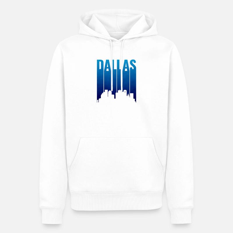 Dallas Skyline Gradient Silhouette - Männer Premium Bio Hoodie - Weiß