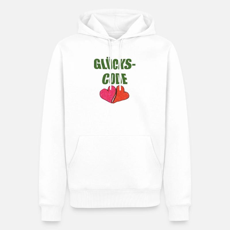 glückscode - Männer Premium Bio Hoodie - Weiß