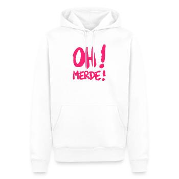 Merde - Sweat à capuche Premium bio Homme - blanc - Devant - Nico (187cm)