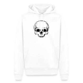 Crâne simple - Sweat à capuche Premium bio Homme - blanc - Devant - Nico (187cm)