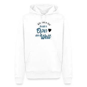 Wir haben den besten Opa der Welt - Männer Premium Bio Hoodie - Weiß - Vorne - Nico (187cm)