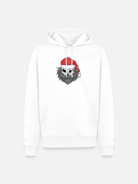 Santa Claus Skull - Men’s Premium Organic Hoodie - white