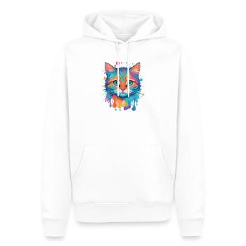 Niedliche Katze - Männer Premium Bio Hoodie - Weiß - Vorne - Nico (187cm)