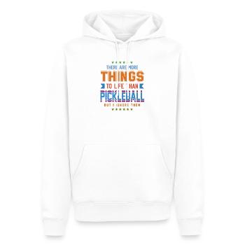 Pickleball - Männer Premium Bio Hoodie - Weiß - Vorne - Nico (187cm)