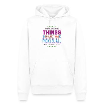 Pickleball - Männer Premium Bio Hoodie - Weiß - Vorne - Nico (187cm)