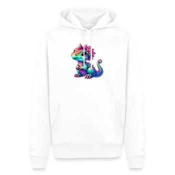 Dinosaur - Men’s Premium Organic Hoodie - white - Front - Nico (187cm)
