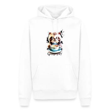 Confort paresseux avec du café - Sweat à capuche Premium bio Homme - blanc - Devant - Nico (187cm)