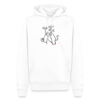 Katzen in Pose - Männer Premium Bio Hoodie - Weiß - Vorne - Nico (187cm)