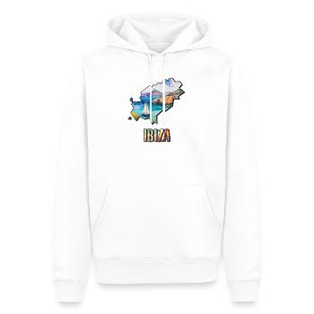 Aquarell Landkarte Ibiza - Männer Premium Bio Hoodie - Weiß - Vorne - Nico (187cm)