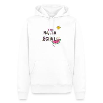 Hello school, school enrollment - Men’s Premium Organic Hoodie - white - Front - Nico (187cm)