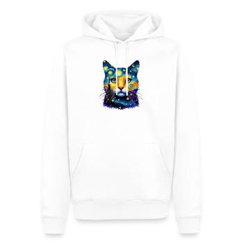 Chat - Sweat à capuche Premium bio Homme - blanc - Devant - Nico (187cm)