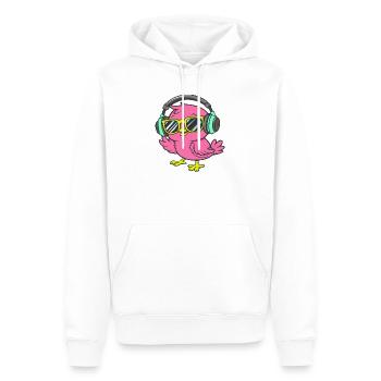 Cool chick with sunglasses and headphones - Men’s Premium Organic Hoodie - white - Front - Nico (187cm)