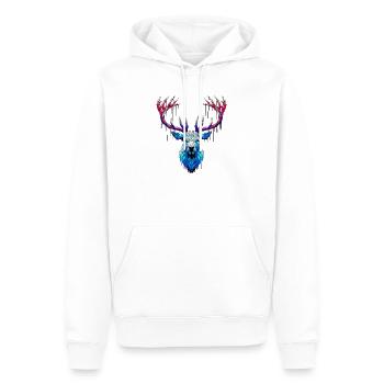 Cerf des glaces - Sweat à capuche Premium bio Homme - blanc - Devant - Nico (187cm)