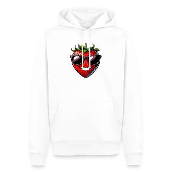 Fraise avec lunettes de soleil - Sweat à capuche Premium bio Homme - blanc - Devant - Nico (187cm)