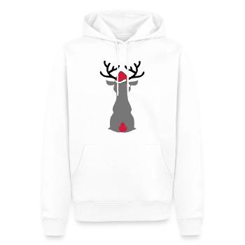 Elch mit Weihnachtsmütze - Männer Premium Bio Hoodie - Weiß - Vorne - Nico (187cm)