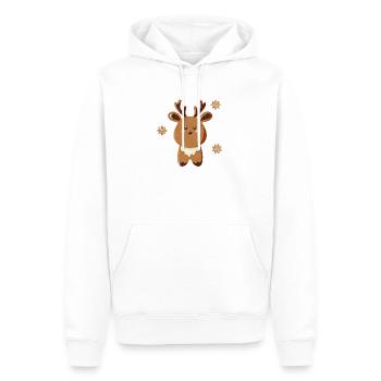 Mignon renne avec des flocons de neige - Sweat à capuche Premium bio Homme - blanc - Devant - Nico (187cm)