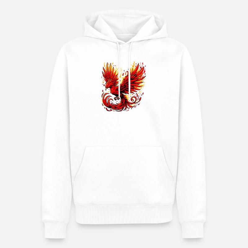 Roter Phönix - Männer Premium Bio Hoodie - Weiß