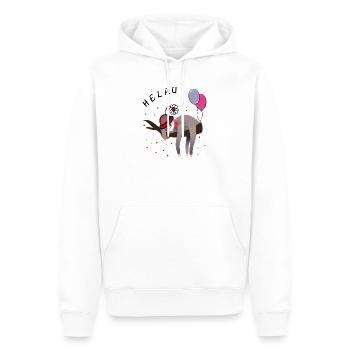 Faultier Fasching - Männer Premium Bio Hoodie - Weiß - Vorne - Nico (187cm)
