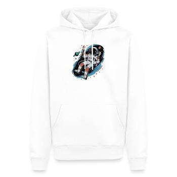 Astronaut Space Weltraum Design mit Planeten und - Männer Premium Bio Hoodie - Weiß - Vorne - Nico (187cm)