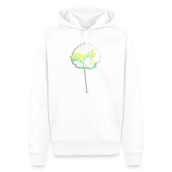 Vert arbre - Feuille ronde - Nature - Sweat à capuche Premium bio Homme - blanc - Devant - Nico (187cm)