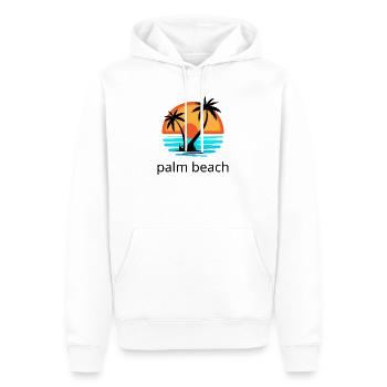 Coucher de soleil avec les palmiers. Palm Beach. - Sweat à capuche Premium bio Homme - blanc - Devant - Nico (187cm)