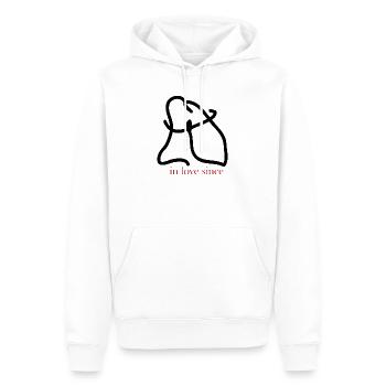 Verliebt - Männer Premium Bio Hoodie - Weiß - Vorne - Nico (187cm)