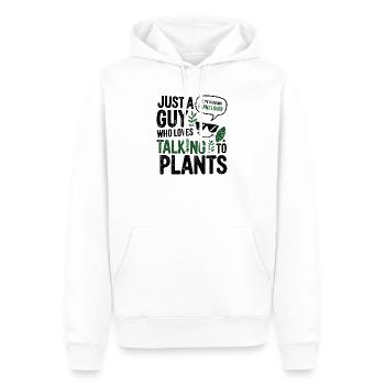 Plant Lover Talking to Plants Design - Men’s Premium Organic Hoodie - white - Front - Nico (187cm)