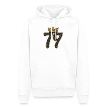 79 Nombre Couronne - Sweat à capuche Premium bio Homme - blanc - Devant - Nico (187cm)